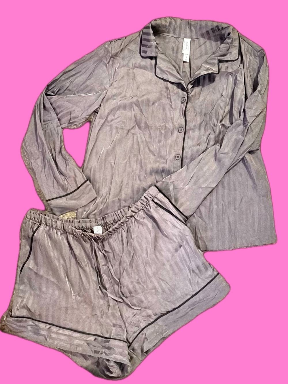 Auden Silky Lavender Gray Women's Two-Piece Pajama Set
